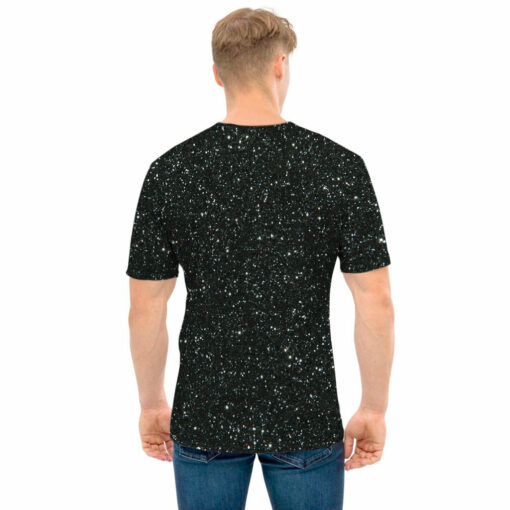 Black (NOT Real) Glitter Print Men's T-Shirt
