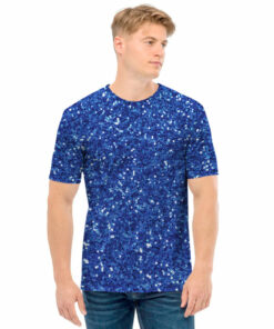 Blue (NOT Real) Glitter Print Men's T-Shirt