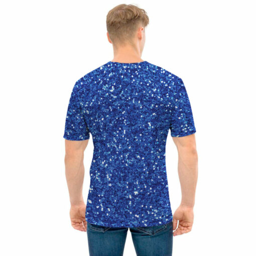Blue (NOT Real) Glitter Print Men's T-Shirt