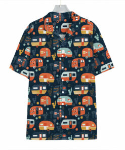 Caravan Camping Pattern Print Hawaiian Shirt
