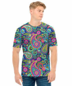Colorful Paisley Pattern Print Men's T-Shirt