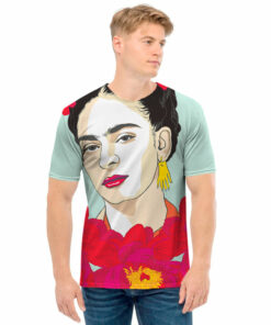 Frida Kahlo And Floral Print Men's T-Shirt