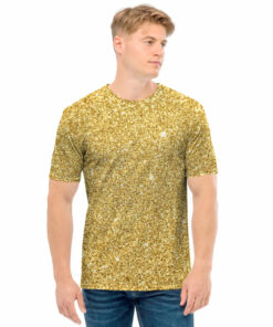 Gold (NOT Real) Glitter Print Men's T-Shirt