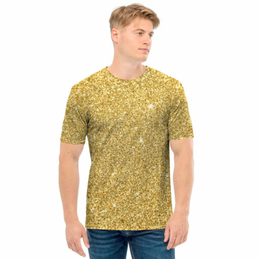 Gold (NOT Real) Glitter Print Men's T-Shirt