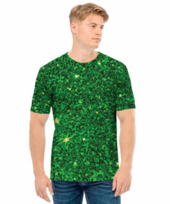 Green (NOT Real) Glitter Print Men's T-Shirt