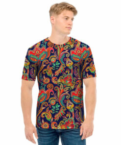 Indian Paisley Pattern Print Men's T-Shirt