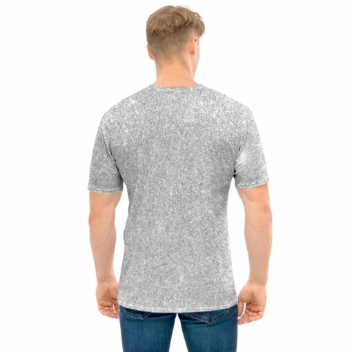 Bright Silver (NOT Real) Glitter Print Men's T-Shirt