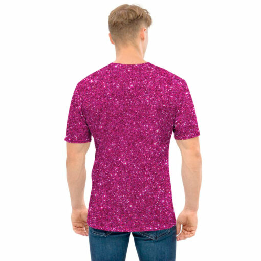 Magenta Pink (NOT Real) Glitter Print Men's T-Shirt
