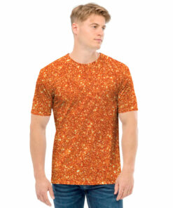 Orange (NOT Real) Glitter Print Men's T-Shirt