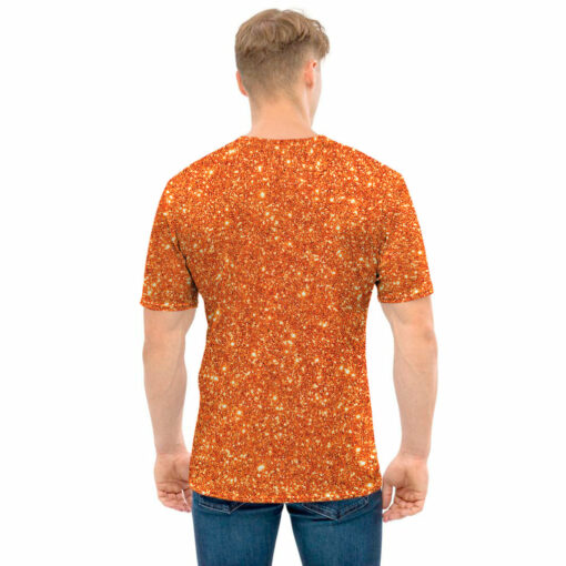 Orange (NOT Real) Glitter Print Men's T-Shirt