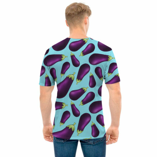 Purple Eggplant Pattern Print Men's T-Shirt