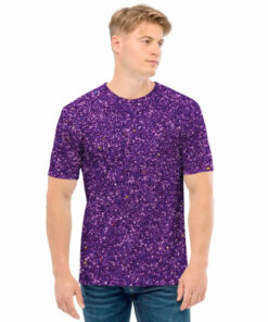 Purple (NOT Real) Glitter Print Men's T-Shirt