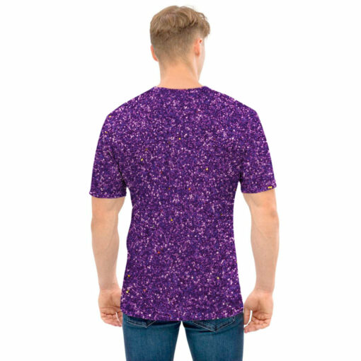 Purple (NOT Real) Glitter Print Men's T-Shirt