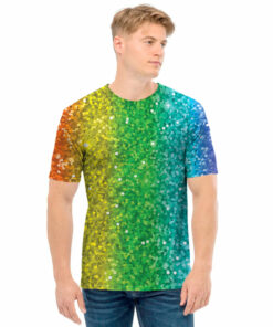 Rainbow (NOT Real) Glitter Print Men's T-Shirt