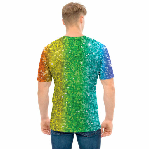 Rainbow (NOT Real) Glitter Print Men's T-Shirt