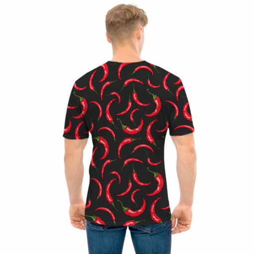 Red Chili Peppers Pattern Print Men's T-Shirt