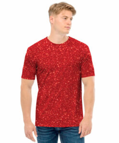 Red (NOT Real) Glitter Print Men's T-Shirt