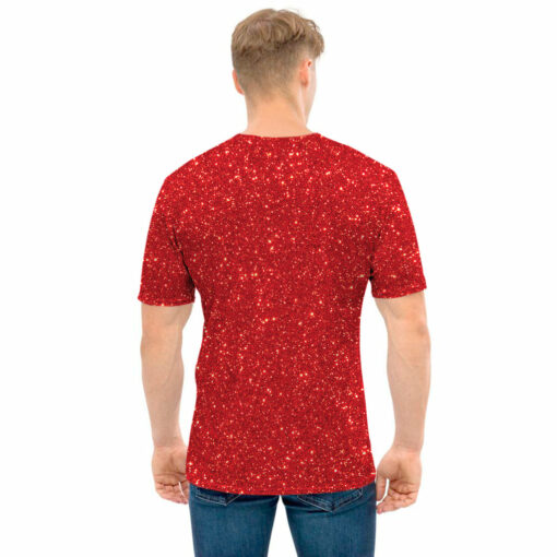 Red (NOT Real) Glitter Print Men's T-Shirt