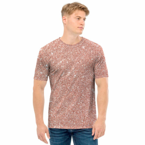 Rose Gold (NOT Real) Glitter Print Men's T-Shirt