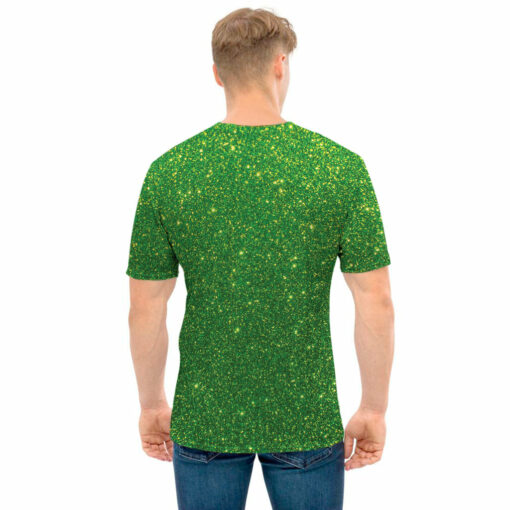 Shamrock Green (NOT Real) Glitter Print Men's T-Shirt
