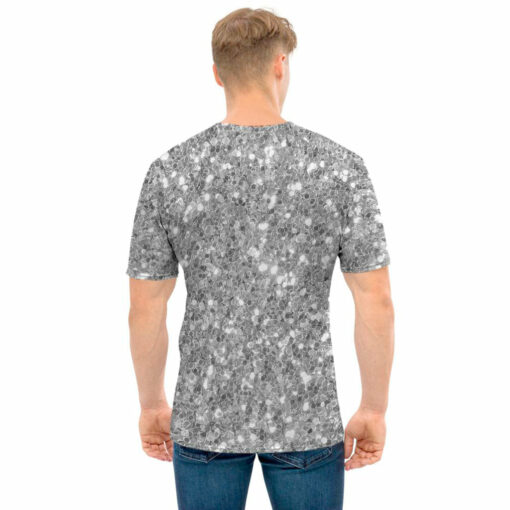 Silver (NOT Real) Glitter Print Men's T-Shirt