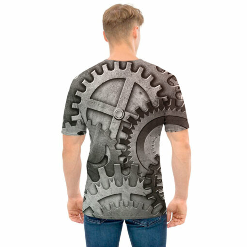 Steampunk Metal Gears Print Men's T-Shirt
