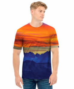 Sunset Mountain Print Men's T-Shirt