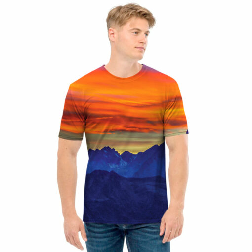 Sunset Mountain Print Men's T-Shirt