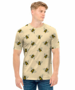 Vintage Bee Pattern Print Men's T-Shirt