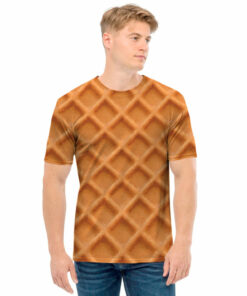 Waffle Pattern Print Men's T-Shirt