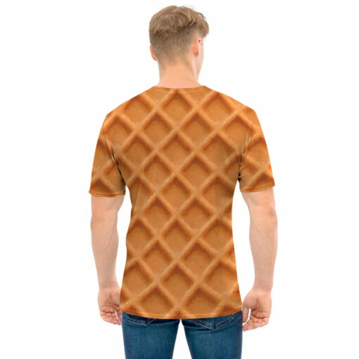 Waffle Pattern Print Men's T-Shirt