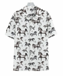 Watercolor Horse Pattern Print Hawaiian Shirt