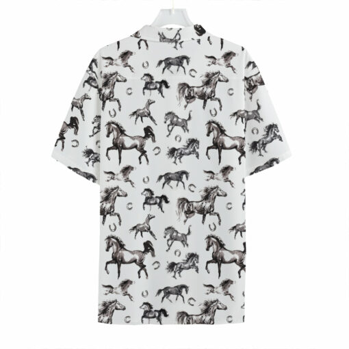 Watercolor Horse Pattern Print Hawaiian Shirt