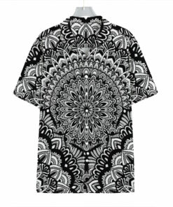 White And Black Mandala Print Hawaiian Shirt