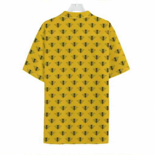 Yellow Bee Pattern Print Hawaiian Shirt