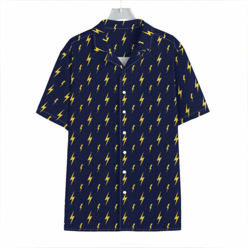 Yellow Lightning Bolts Pattern Print Hawaiian Shirt