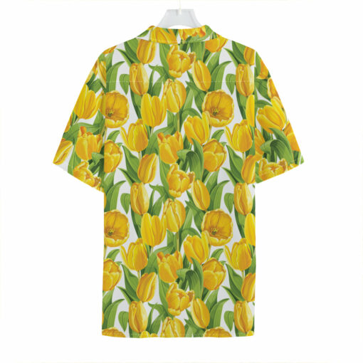 Yellow Spring Tulip Pattern Print Hawaiian Shirt