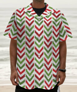 Zigzag Merry Christmas Pattern Print Textured Short Sleeve Shirt