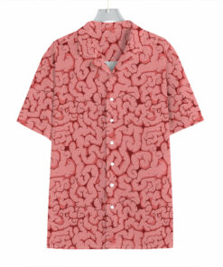 Zombie Brain Print Hawaiian Shirt
