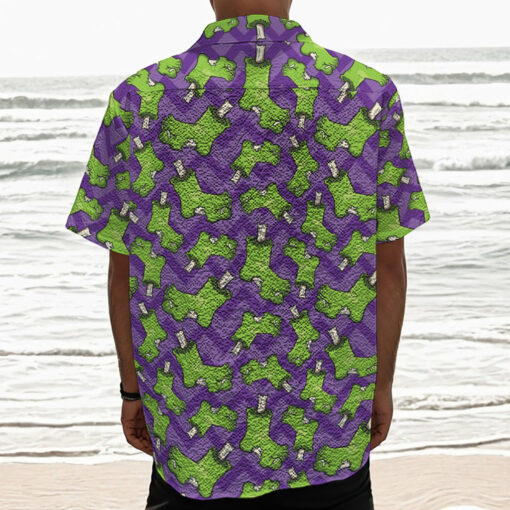 Zombie Foot Pattern Print Textured Short Sleeve Shirt
